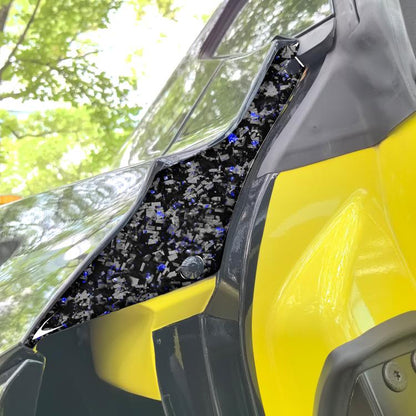 2pcs/Set Forged Gold Foil Carbon Fiber Car Rear Door Inside Frame Decorative Sticker for Chevrolet Corvette C8 2020-, Left and Right Driver(Blue) - Car Interior Mouldings by buy2fix | Online Shopping UK | buy2fix