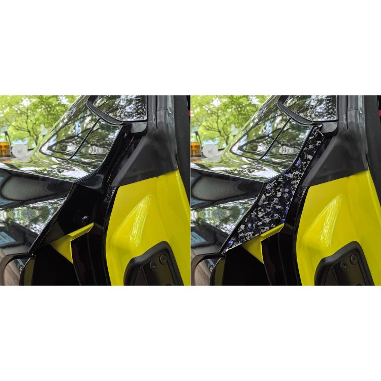 2pcs/Set Forged Gold Foil Carbon Fiber Car Rear Door Inside Frame Decorative Sticker for Chevrolet Corvette C8 2020-, Left and Right Driver(Blue) - Car Interior Mouldings by buy2fix | Online Shopping UK | buy2fix