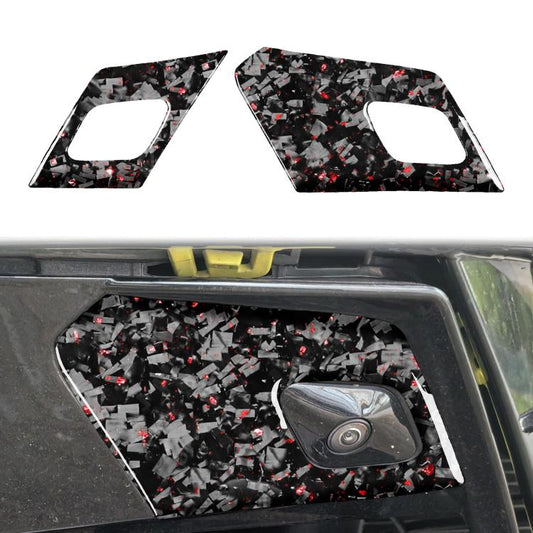 2pcs/Set Forged Gold Foil Carbon Fiber Car Door Radar Decorative Sticker for Chevrolet Corvette C8 2020-, Left and Right Driver(Red) - Car Interior Mouldings by buy2fix | Online Shopping UK | buy2fix