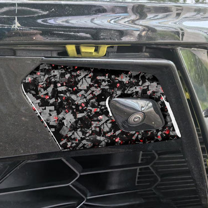 2pcs/Set Forged Gold Foil Carbon Fiber Car Door Radar Decorative Sticker for Chevrolet Corvette C8 2020-, Left and Right Driver(Red) - Car Interior Mouldings by buy2fix | Online Shopping UK | buy2fix