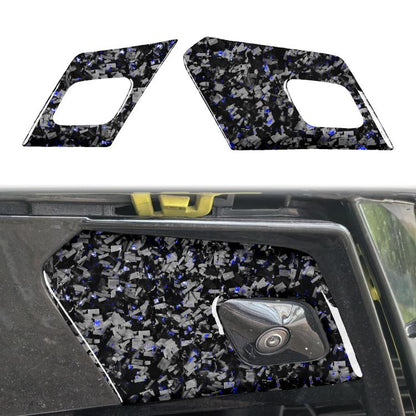 2pcs/Set Forged Gold Foil Carbon Fiber Car Door Radar Decorative Sticker for Chevrolet Corvette C8 2020-, Left and Right Driver(Blue) - Car Interior Mouldings by buy2fix | Online Shopping UK | buy2fix