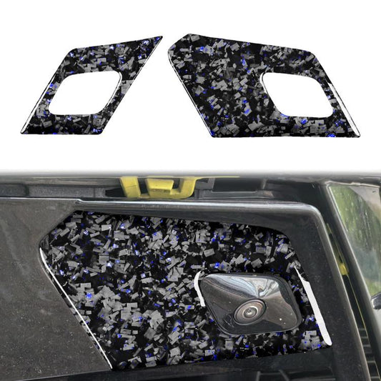 2pcs/Set Forged Gold Foil Carbon Fiber Car Door Radar Decorative Sticker for Chevrolet Corvette C8 2020-, Left and Right Driver(Blue) - Car Interior Mouldings by buy2fix | Online Shopping UK | buy2fix