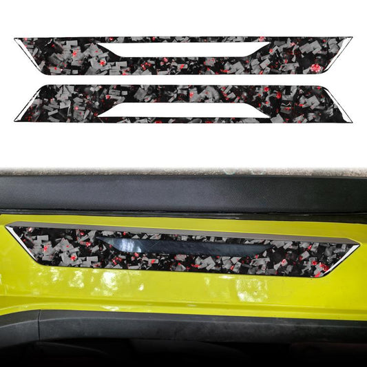 2pcs/Set Forged Gold Foil Carbon Fiber Car Threshold Decorative Sticker for Chevrolet Corvette C8 2020-, Left and Right Driver(Red) - Car Interior Mouldings by buy2fix | Online Shopping UK | buy2fix