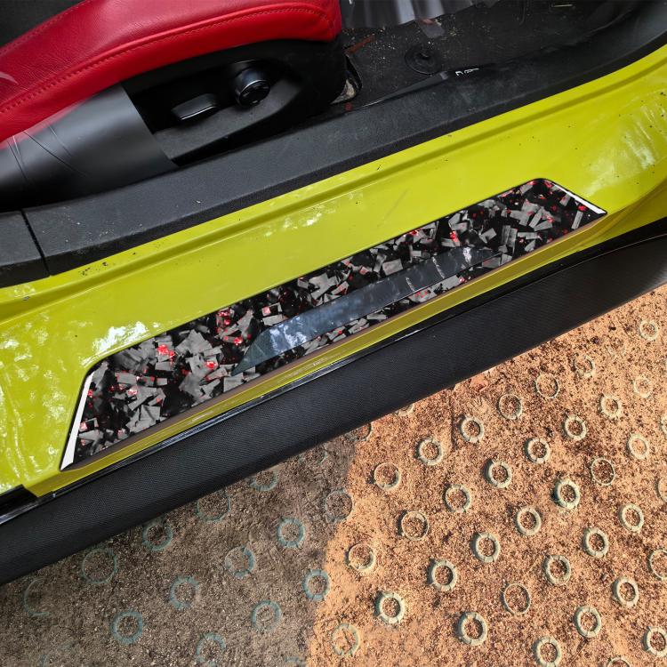 2pcs/Set Forged Gold Foil Carbon Fiber Car Threshold Decorative Sticker for Chevrolet Corvette C8 2020-, Left and Right Driver(Red) - Car Interior Mouldings by buy2fix | Online Shopping UK | buy2fix