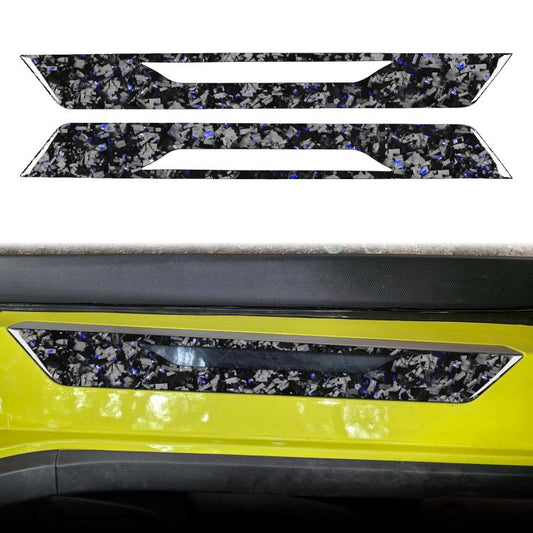 2pcs/Set Forged Gold Foil Carbon Fiber Car Threshold Decorative Sticker for Chevrolet Corvette C8 2020-, Left and Right Driver(Blue) - Car Interior Mouldings by buy2fix | Online Shopping UK | buy2fix