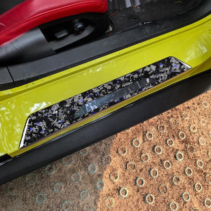 2pcs/Set Forged Gold Foil Carbon Fiber Car Threshold Decorative Sticker for Chevrolet Corvette C8 2020-, Left and Right Driver(Blue) - Car Interior Mouldings by buy2fix | Online Shopping UK | buy2fix