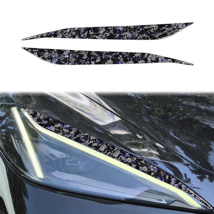 2pcs/Set Forged Gold Foil Carbon Fiber Car Light Eyebrow Decorative Sticker for Chevrolet Corvette C8 2020-, Left and Right Driver(Blue) - Car Interior Mouldings by buy2fix | Online Shopping UK | buy2fix