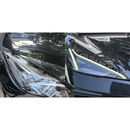 2pcs/Set Forged Gold Foil Carbon Fiber Car Light Eyebrow Decorative Sticker for Chevrolet Corvette C8 2020-, Left and Right Driver(Blue) - Car Interior Mouldings by buy2fix | Online Shopping UK | buy2fix