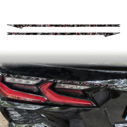 2pcs/Set Forged Gold Foil Carbon Fiber Car Taillight Decorative Sticker for Chevrolet Corvette C8 2020-, Left and Right Driver(Red) - Car Interior Mouldings by buy2fix | Online Shopping UK | buy2fix