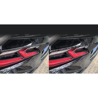 2pcs/Set Forged Gold Foil Carbon Fiber Car Taillight Decorative Sticker for Chevrolet Corvette C8 2020-, Left and Right Driver(Red) - Car Interior Mouldings by buy2fix | Online Shopping UK | buy2fix