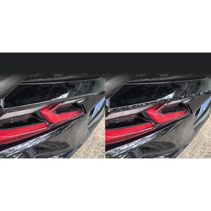 2pcs/Set Forged Gold Foil Carbon Fiber Car Taillight Decorative Sticker for Chevrolet Corvette C8 2020-, Left and Right Driver(Blue) - Car Interior Mouldings by buy2fix | Online Shopping UK | buy2fix