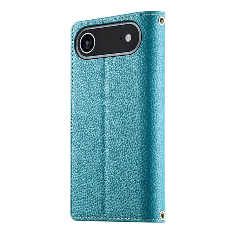For iPhone Air Stitching Multi-card Zipper Wallet Leather Phone Case with Short Strap(Blue) - iPhone Air Cases by buy2fix | Online Shopping UK | buy2fix