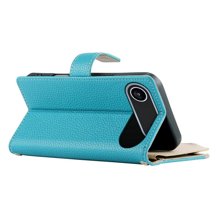 For iPhone Air Stitching Multi-card Zipper Wallet Leather Phone Case with Short Strap(Blue) - iPhone Air Cases by buy2fix | Online Shopping UK | buy2fix