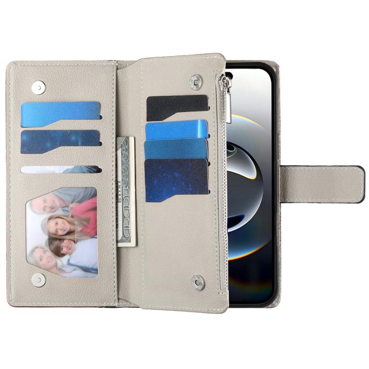 For iPhone Air Stitching Multi-card Zipper Wallet Leather Phone Case with Short Strap(Black) - iPhone Air Cases by buy2fix | Online Shopping UK | buy2fix