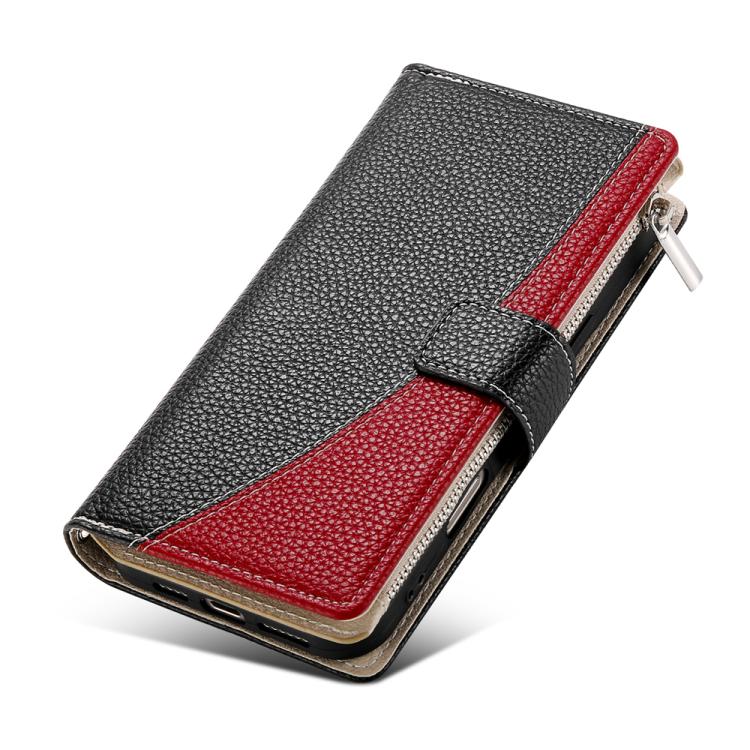 For iPhone Air Stitching Multi-card Zipper Wallet Leather Phone Case with Short Strap(Black) - iPhone Air Cases by buy2fix | Online Shopping UK | buy2fix