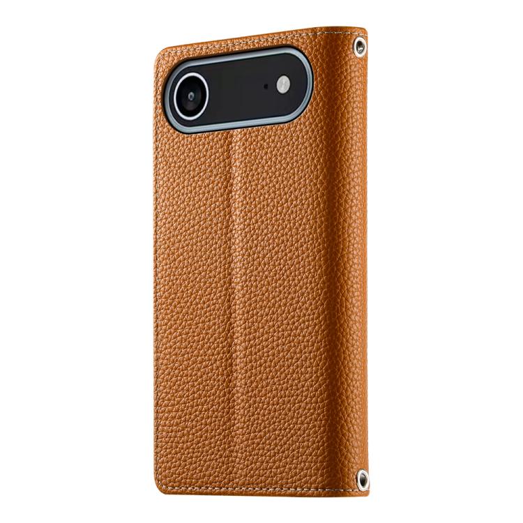 For iPhone Air Stitching Multi-card Zipper Wallet Leather Phone Case with Short Strap(Brown) - iPhone Air Cases by buy2fix | Online Shopping UK | buy2fix