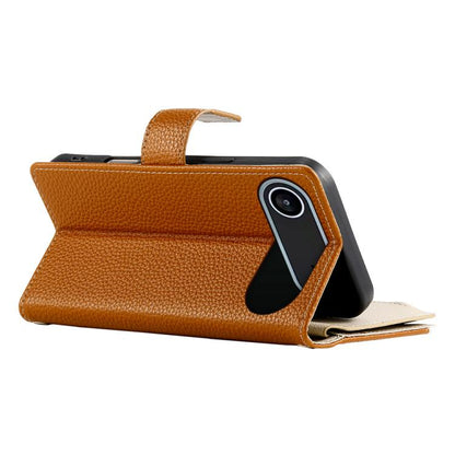 For iPhone Air Stitching Multi-card Zipper Wallet Leather Phone Case with Short Strap(Brown) - iPhone Air Cases by buy2fix | Online Shopping UK | buy2fix