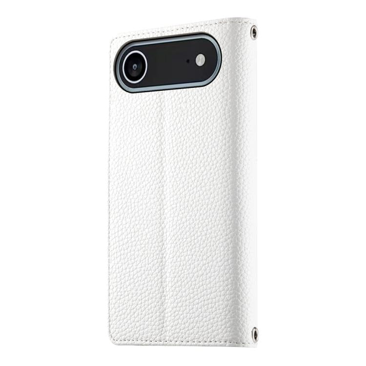 For iPhone Air Stitching Multi-card Zipper Wallet Leather Phone Case with Short Strap(White) - iPhone Air Cases by buy2fix | Online Shopping UK | buy2fix