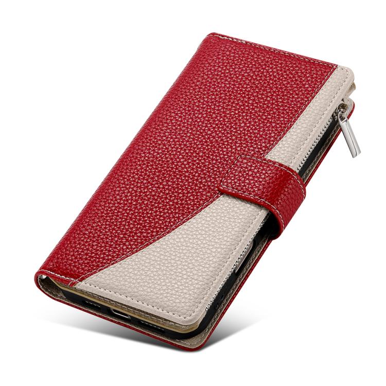 For iPhone Air Stitching Multi-card Zipper Wallet Leather Phone Case with Short Strap(Red) - iPhone Air Cases by buy2fix | Online Shopping UK | buy2fix