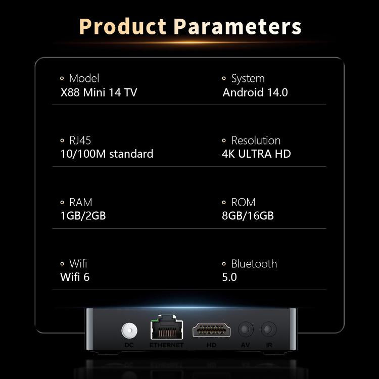 X88 mini 14 TV Android 14 Smart HD TV Box, RK3518 Quad-Core 64bit Cortex-A53, Memory:2GB+16GB(UK Plug) - Others by buy2fix | Online Shopping UK | buy2fix