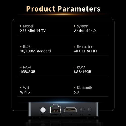 X88 mini 14 TV Android 14 Smart HD TV Box, RK3518 Quad-Core 64bit Cortex-A53, Memory:2GB+16GB(UK Plug) - Others by buy2fix | Online Shopping UK | buy2fix