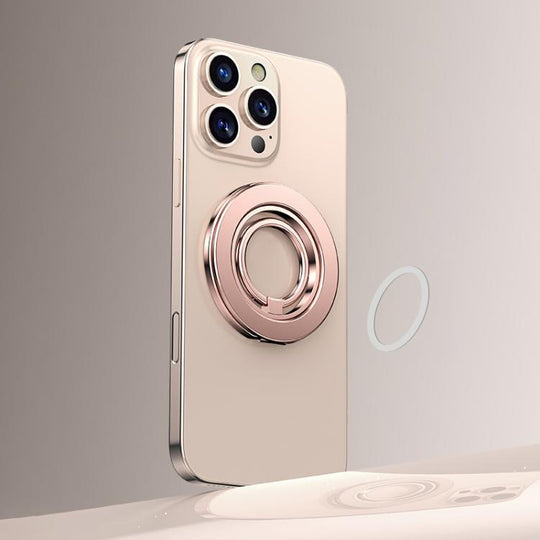 Multifunctional 360 Degree Rotating Magnetic Ring Phone Holder(Gold)