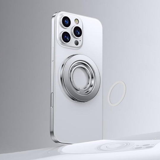 Multifunctional 360 Degree Rotating Magnetic Ring Phone Holder(Silver)