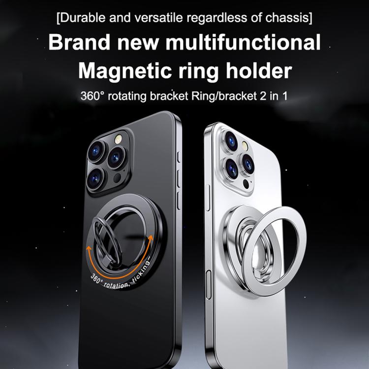 Multifunctional 360 Degree Rotating Magnetic Ring Phone Holder(Black) - Ring Holder by buy2fix | Online Shopping UK | buy2fix