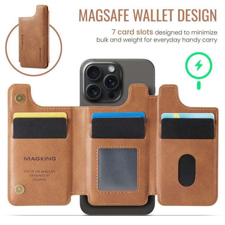 MAGKING K3 Series MagSafe RFID Card Bag(Brown) - Adhesive Card Holders by MAGKING | Online Shopping UK | buy2fix