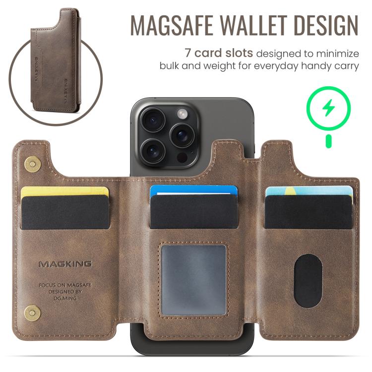 MAGKING K3 Series MagSafe RFID Card Bag(Coffee) - Adhesive Card Holders by MAGKING | Online Shopping UK | buy2fix