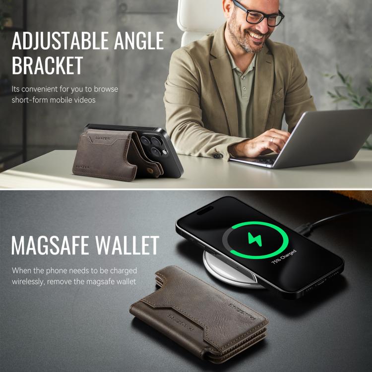 MAGKING K3 Series MagSafe RFID Card Bag(Coffee) - Adhesive Card Holders by MAGKING | Online Shopping UK | buy2fix