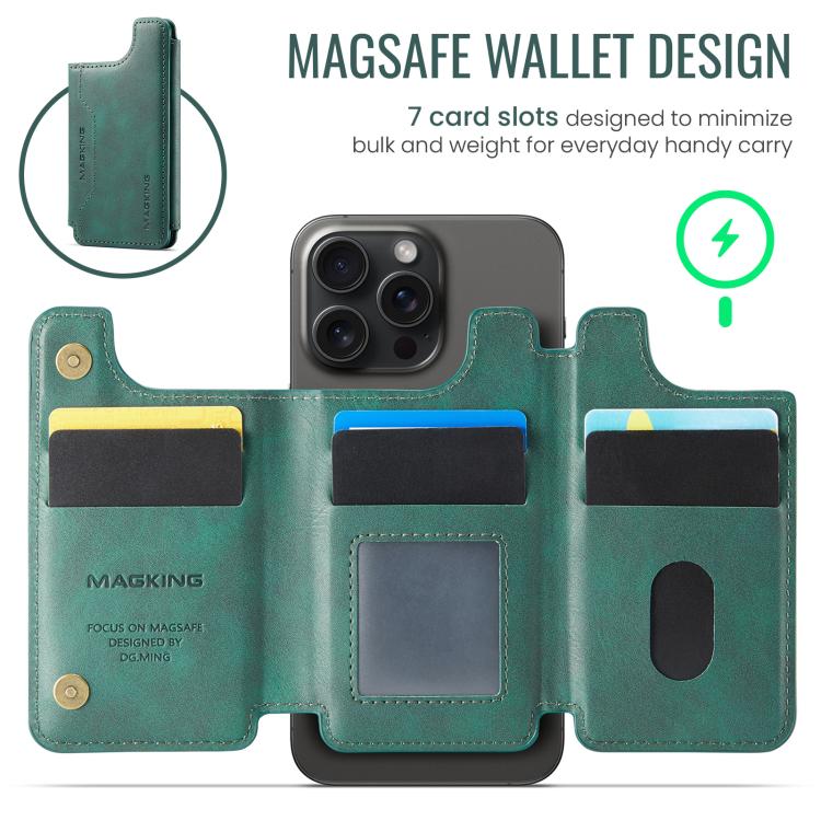 MAGKING K3 Series MagSafe RFID Card Bag(Green) - Adhesive Card Holders by MAGKING | Online Shopping UK | buy2fix