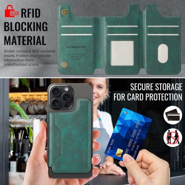 MAGKING K3 Series MagSafe RFID Card Bag(Green) - Adhesive Card Holders by MAGKING | Online Shopping UK | buy2fix