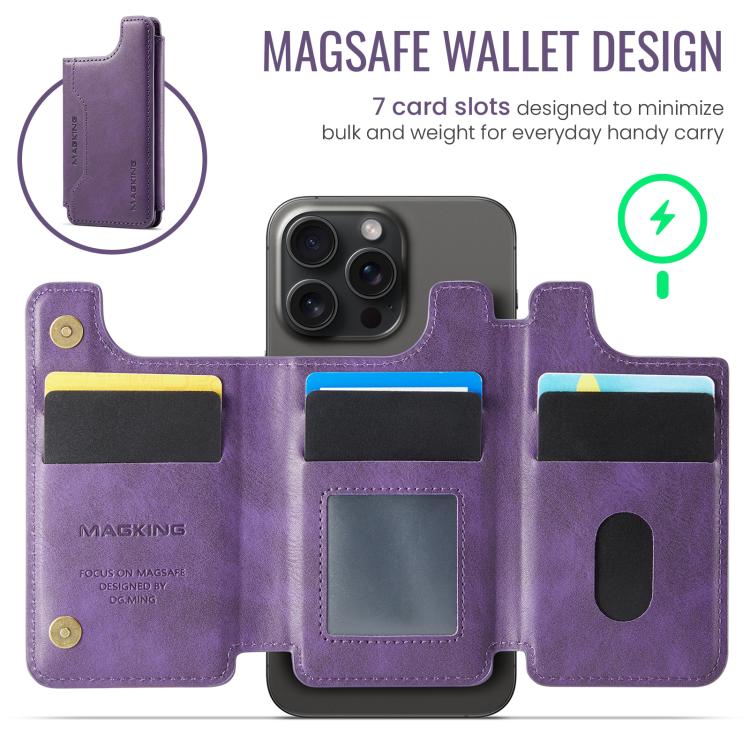 MAGKING K3 Series MagSafe RFID Card Bag(Purple) - Adhesive Card Holders by MAGKING | Online Shopping UK | buy2fix