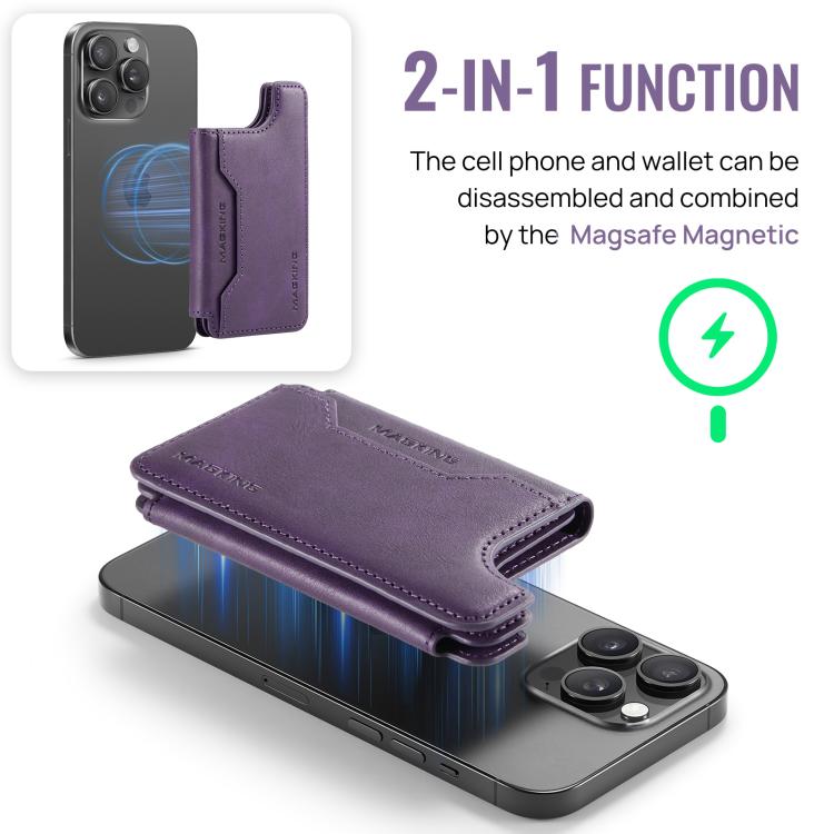 MAGKING K3 Series MagSafe RFID Card Bag(Purple) - Adhesive Card Holders by MAGKING | Online Shopping UK | buy2fix