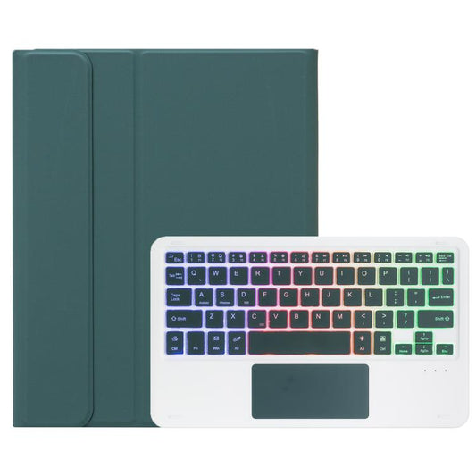 For iPad 9.7 2018 / 2017 / Pro 9.7 A07B-AS Backlight Bluetooth Touch Keyboard Leather Tablet Case with Pen Slot(Dark Green) - For iPad Pro by buy2fix | Online Shopping UK | buy2fix
