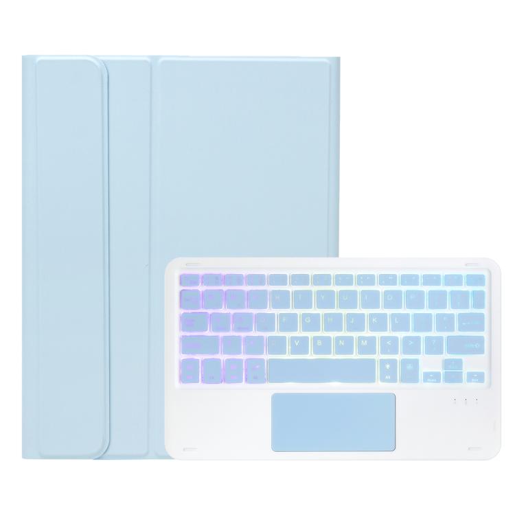 For iPad 9.7 2018 / 2017 / Pro 9.7 A07B-AS Backlight Bluetooth Touch Keyboard Leather Tablet Case with Pen Slot(Blue) - For iPad Pro by buy2fix | Online Shopping UK | buy2fix