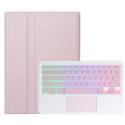 For iPad 10.2 2021 / 2019 / Air 2019 A102B-AS Backlight Bluetooth Touch Keyboard Leather Tablet Case with Pen Slot(Pink) - For iPad Pro by buy2fix | Online Shopping UK | buy2fix