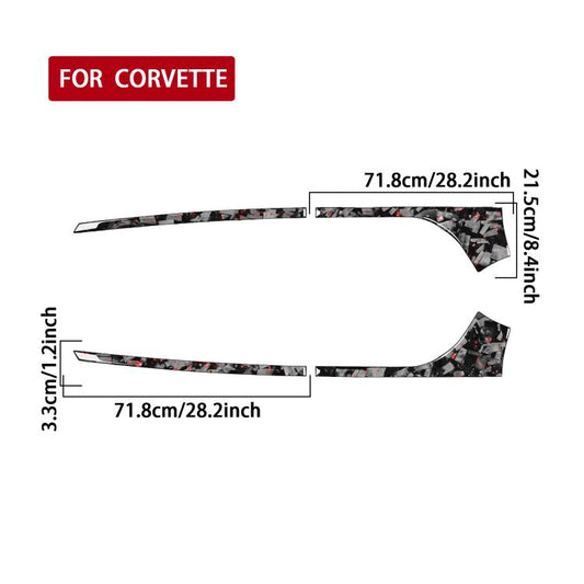 4pcs/Set Forged Gold Foil Carbon Fiber Car Rear Sides Decorative Sticker for Chevrolet Corvette C8 2020-, Left and Right Driver(Red) - Car Interior Mouldings by buy2fix | Online Shopping UK | buy2fix