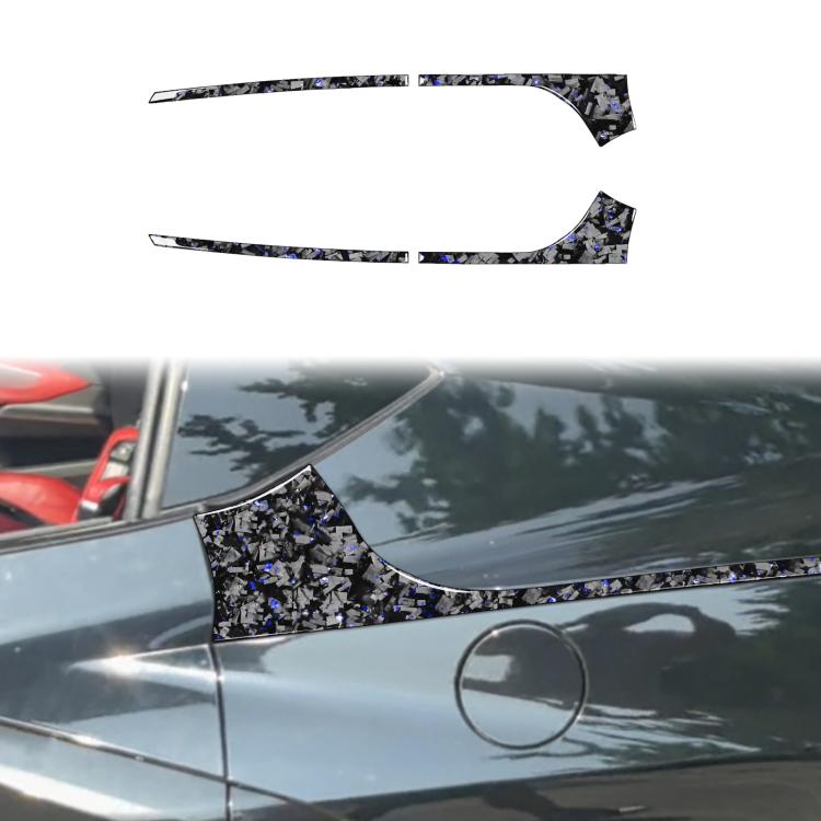 4pcs/Set Forged Gold Foil Carbon Fiber Car Rear Sides Decorative Sticker for Chevrolet Corvette C8 2020-, Left and Right Driver(Blue) - Car Interior Mouldings by buy2fix | Online Shopping UK | buy2fix