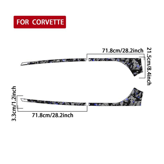 4pcs/Set Forged Gold Foil Carbon Fiber Car Rear Sides Decorative Sticker for Chevrolet Corvette C8 2020-, Left and Right Driver(Blue) - Car Interior Mouldings by buy2fix | Online Shopping UK | buy2fix