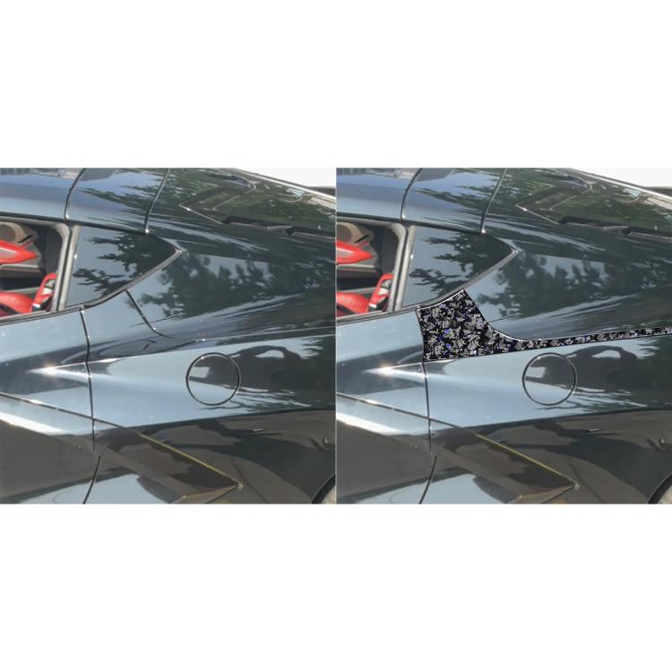 4pcs/Set Forged Gold Foil Carbon Fiber Car Rear Sides Decorative Sticker for Chevrolet Corvette C8 2020-, Left and Right Driver(Blue) - Car Interior Mouldings by buy2fix | Online Shopping UK | buy2fix