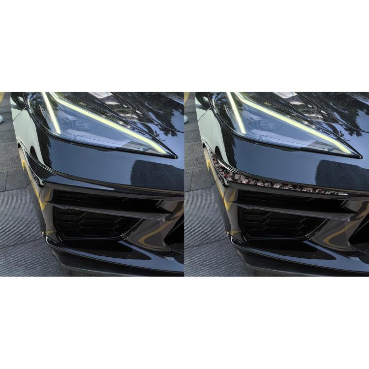 2pcs/Set Forged Gold Foil Carbon Fiber Car Bumper Corner Decorative Sticker for Chevrolet Corvette C8 2020-, Left and Right Driver(Red) - Car Interior Mouldings by buy2fix | Online Shopping UK | buy2fix