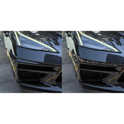 2pcs/Set Forged Gold Foil Carbon Fiber Car Bumper Corner Decorative Sticker for Chevrolet Corvette C8 2020-, Left and Right Driver(Red) - Car Interior Mouldings by buy2fix | Online Shopping UK | buy2fix