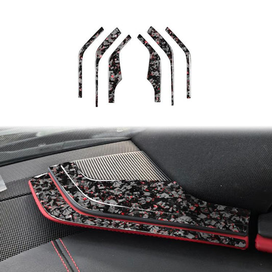 6pcs/Set Forged Gold Foil Carbon Fiber Car Inside A-pillar Horn Decorative Sticker for Chevrolet Corvette C8 2020-, Left and Right Driver(Red) - Car Interior Mouldings by buy2fix | Online Shopping UK | buy2fix
