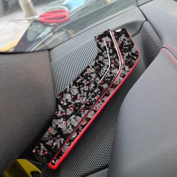 6pcs/Set Forged Gold Foil Carbon Fiber Car Inside A-pillar Horn Decorative Sticker for Chevrolet Corvette C8 2020-, Left and Right Driver(Red) - Car Interior Mouldings by buy2fix | Online Shopping UK | buy2fix
