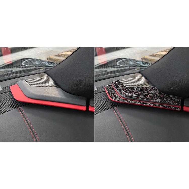6pcs/Set Forged Gold Foil Carbon Fiber Car Inside A-pillar Horn Decorative Sticker for Chevrolet Corvette C8 2020-, Left and Right Driver(Red) - Car Interior Mouldings by buy2fix | Online Shopping UK | buy2fix