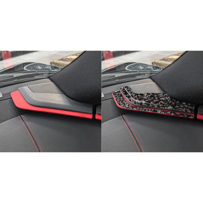 6pcs/Set Forged Gold Foil Carbon Fiber Car Inside A-pillar Horn Decorative Sticker for Chevrolet Corvette C8 2020-, Left and Right Driver(Red) - Car Interior Mouldings by buy2fix | Online Shopping UK | buy2fix