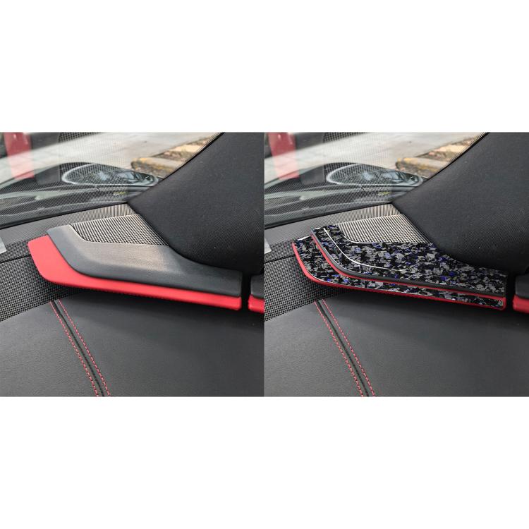 6pcs/Set Forged Gold Foil Carbon Fiber Car Inside A-pillar Horn Decorative Sticker for Chevrolet Corvette C8 2020-, Left and Right Driver(Blue) - Car Interior Mouldings by buy2fix | Online Shopping UK | buy2fix