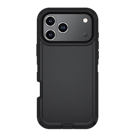 For iPhone 18 Pro Max / 17 Pro Max Kalebol Shockproof PC Hybrid TPU Phone Case with Back Clip(Black)